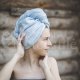 Cotton hair towel Light blue